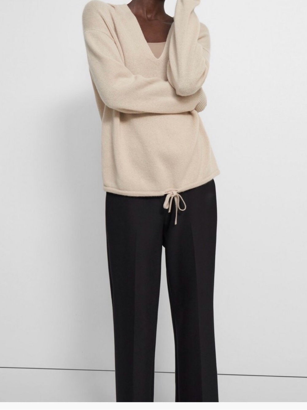 Theory Grey Relaxed hoodie in Cashmere